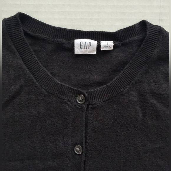 GAP Crewneck Cardigan Long Sleeve True Black Size S - Picture 5 of 13